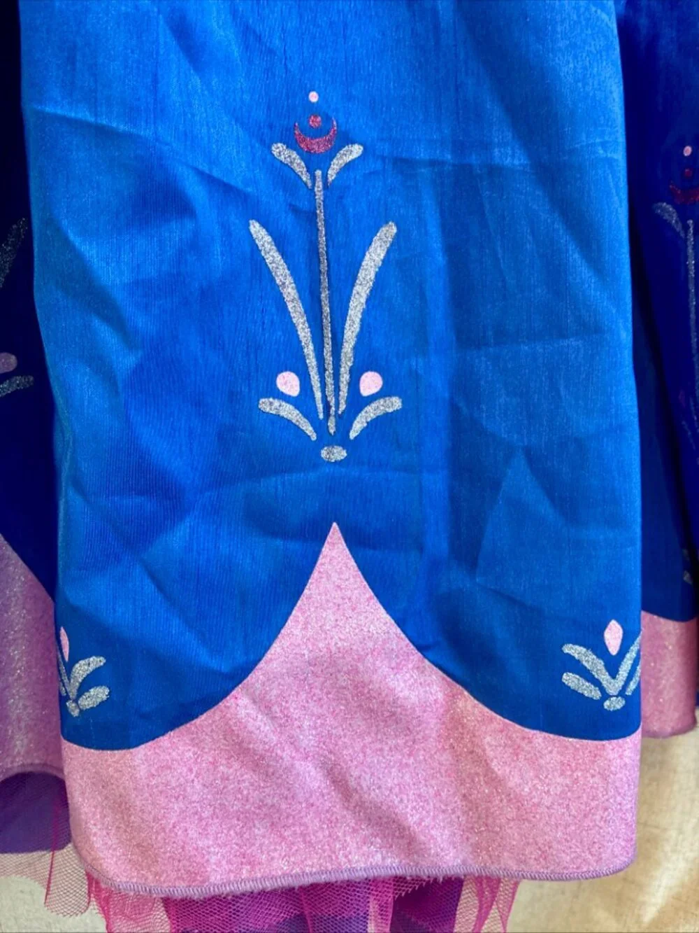 Anna Traveling Costume Frozen Girls Nordic Blue Sequins Pink Tiara 9 10 No Cape